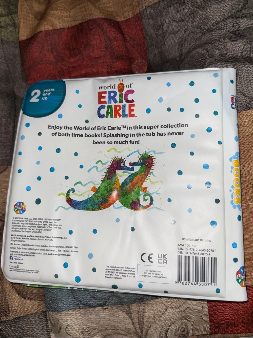 World of Eric Carle Bath Time Book waterproof, colorful, familiar stories